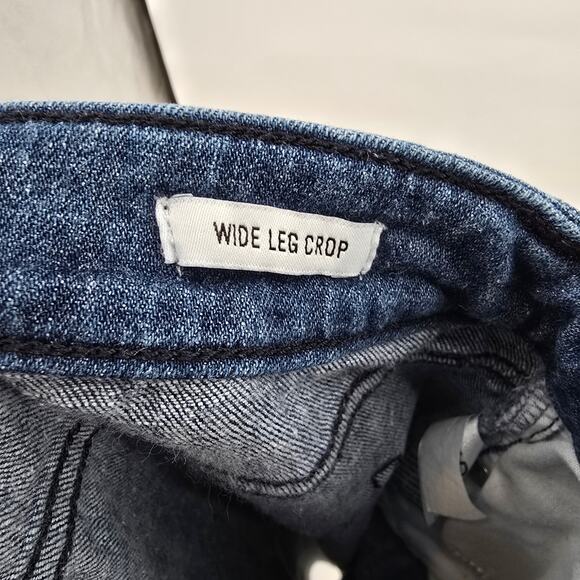 William Rast Junior Women Frayed Hem Wide Leg Crop Jeans Dark Wash Size 24 - Picture 6 of 13